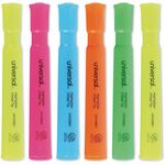 Universal Highlighter - Assorted, Fluorescent Yellow, Fluorescent Blue, Fluorescent Green, Fluorescent Orange, Fluorescent Pink Ink - Assorted Round, Yellow Tank, Blue, Green, Orange, Pink Barrel - 1 Set UNV08867