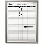 SKILCRAFT&reg; In/Out Board - White Painted Steel Surface - Anodized Aluminum Frame - Gray Sheet Color - Vertical - Magnetic - Magnetic, Scratch Resistant, Dent Resistant, Long Lasting, Durable - 1 Each NSN5680403