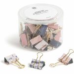 U Brands Binder Clip - Medium - 1" Width - 145 Sheet Capacity - for Office, Color Coding, Document, Paperwork, Paper, Home, School, Assignment, Notes, File - Acid-free, Non-magnetic, Non-toxic, Durable, Non-slip Grip - Gold, Assorted, Pink, Purple, White  UBR3611U0624