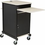 National Public Seating OklahomaSound PRC400 Jumbo Presentation Cart - 4" Caster Size - 21" Width x 33" Depth x 40" Height - Black Steel Frame - Ivory, Black - 1 Each NPSPRC400
