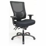 Lorell Big & Tall Mesh High-Back Chair - Polyurethane, Molded Foam, Fabric Seat Material - Mesh Back Material - High Back - Black - Armrest - 1 Each LLR62010