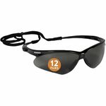 Ansell Health Nemesis Safety Glasses - Recommended for: Manufacturing, Construction - Eye, UVA, UVB, UVC, Fog Protection - Polycarbonate - Smoke Lens - Black Frame - Anti-fog, Wraparound Frame, Sweat Resistant, Flexible, Neck Cord, Non-slip, Durable, Ligh ANS22475CT