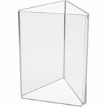 Deflecto 3-Sided Sign/Menu Holder - Support 4" x 6" Media - Plastic, Polystyrene - Clear - 1 Each DEF4444