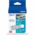 Brother Genuine P-touch TZeFX261 BK on WHT Label Tape, Flexible ID Laminated, 36mmX8m - x 1 27/64" Width - White - Polyester - Water Resistant - Laminated - 1 Each BRTTZEFX261G
