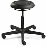 BEVCO Ergolux Stool - Black Seat Color - Memory Foam, Polyurethane Seat Material - 5-star Base - 1 Each BVMJ3000