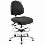 BEVCO Integra Series Chair - Medium Back - 5-star Base - Navy, Chrome - Fabric - 1 Each BVM9350MENVY