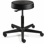 BEVCO Ergolux Stool - Graphite Seat Color - Memory Foam, Polyurethane Seat Material - 5-star Base - 1 Each BVMS3000