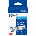 Brother Genuine P-touch TZe145 WHT on CLR Label Tape, Laminated, 18mmX8m - 45/64" Width - Clear - Laminated - Water Resistant - 1 Each BRTTZE145G