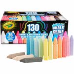 Crayola Washable Sidewalk Chalk - Assorted - For Sidewalk, Driveway - Washable, Anti-Roll Shape, Non-toxic - 130 / Pack CYO510817