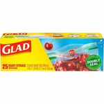 Glad Food Storage Zipper Bags - 7.75" Length x 7" Width - Zipper Closure - Yellow - Plastic - Food, Storage, Packaging, Home, Office, Marinating - 25/Box - 12 / Carton CLO55052