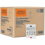 World Centric Compostable White Utensil Refill Sleeves - Fork - Fork - Breakroom, Cafeteria - Talc-filled Polylactic Acid (TPLA) - Light Beige, White - 1000 / Carton WORFOPS6DP