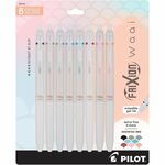 Pilot FriXion Waai Pen Collection - 0.5 mm Extra Fine Pen Point - Retractable - Erasable - Periwinkle, Black, Bronze, Gray, Turquoise, Cherry, Pale Orange, Light Pink Ink - Gel-based - Writing - 8 / Pack PIL20733