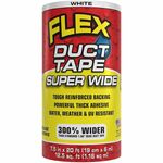 FLEX SEAL Super Wide Duct Tape - 20 ft Length x 7.50" Width - White - Rubber Adhesive - Water Resistant, Weather Resistant, UV Resistant - For Reinforcing, Box, Household, Repair, DIY, Sealing, Drafting, Window, Door, Furniture, Fabric, ... - 3 / Carton FLXDTWHTR7520