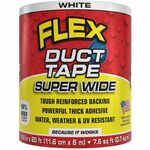 FLEX SEAL Super Wide Duct Tape - 20 ft Length x 4.60" Width - White - Rubber Adhesive - Water Resistant, Weather Resistant, UV Resistant - For Reinforcing, Box, Household, Repair, DIY, Sealing, Drafting, Window, Door, Furniture, Fabric, ... - 6 / Carton FLXDTWHTR4620