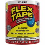 FLEX SEAL Repair Tape - 5 ft Length x 4" Width - White - Water Proof, UV Resistant, Temperature Resistant, Weather Resistant, Moisture Resistant - For Repair, Sealing, Home, Roofing, General Purpose, Bathroom, Project, Multi Surface, Bonding, Patching - 4 FLXTFSWHTR0405