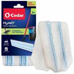 O-Cedar H2prO Flat Mophead Replacement - Streak-free, Machine Washable, Long Lasting, Reusable - MicroFiber - White/Blue - 2 / Pack FHP175782