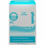 Phade Compostable Straws - 7.8" Length - Polyhydroxyalkanoate (PHA) - Caribbean Blue - 375 Straws/Box - 10 / Carton WCP511178CT