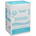 Phade Compostable Straws - 7.8" Length - Polyhydroxyalkanoate (PHA) - Caribbean Blue - 600 Straws/Box - 10 / Carton WCP511204CT