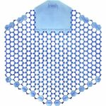 Fresh Products Wave 3D Urinal Screen - Lasts upto 30 Days - Odor Neutralizer, Flexible, Translucent, Dual Sided Design, Anti-splash - 6 / Carton - Light Blue FRS3WDS60CBLCT
