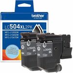 Brother Original High Yield Inkjet Ink Cartridge - Twin-pack - Black - 2 / Pack - 3,000 pages BRTLC504XL2PKS