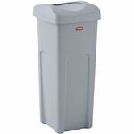 Rubbermaid Commercial Universal Square Container - Swing Lid - 23 gal Capacity - Square - Manual - For Indoor, Outdoor, Mailroom - Compact, Rugged, Durable, Crack Resistant, Venting Channel - 30.9" Height x 15.5" Width x 16.5" Depth - Plastic - Gray - 1 E RCP2143862