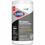 CloroxPro Screen+ Sanitizing Wipes - For Screen, Tablet, Notebook, Mobile Phone, Keyboard, TV, Computer, Monitor, Electronic Equipment - Non-abrasive, Bleach-free, Anti-bacterial, Dust Resistant, Grime Resistant, Fingerprint Resistant, Quick Drying, Non-d CLO60724