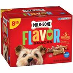 Milk-Bone Flavor Snacks Dog Biscuits - For Dog - Biscuits - Meat - Bacon, Sausage, Chicken, Turkey, Beef Flavor - 370 Treat Quantity - 8 lb - 1 Carton GRR22000649