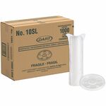 Dart Straw-Slotted Cup Lids - Round - 3.5" Diameter - Polystyrene, High Impact Polystyrene (HIPS), Plastic - Translucent - 100 Lids/Pack - 10 / Carton DCC10SLCT