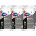 CloroxPro Screen+ Sanitizing Wipes - For Electronic Equipment, Touchscreen, Keyboard, Notebook, Smartphone, TV, Tablet, Computer, Monitor, Screen, LCD - Alcohol-free, Bleach-free, Quick Drying, Non-drip, Low Linting, Non-abrasive, Scratch-free, Abrasion-f CLO60724CT