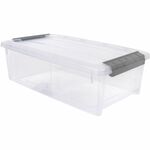 IRIS 6.2 QT Stack-and-Pull Storage Tote - External Dimensions: 14.1" Length x 8.1" Width x 4.6" Height - 1.55 gal - Buckle Latch Closure - Stackable - Clear, Gray - For Document - 1 Each IRS300008