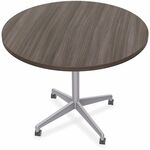 Special-T ZIA Series Hospitality Tables Collection - Round Top - Powder Coated X-shaped Base - Mid-Century Modern Style x 42" Table Top Diameter - 29" Height - Hospitality, Office - Assembly Required - Gray Driftwood - High Pressure Laminate (HPL) - Cast  SCTZIAH42MSGD6