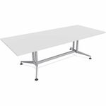 Special-T ZIA Series Conference Tables Collection - Rectangle Top - Powder Coated Double Column Base x 84" Table Top Width x 48" Table Top Depth - 29" Height - Conference Room, Meeting - Assembly Required - White - High Pressure Laminate (HPL) - Cast Alum SCTZCON52MSDW2
