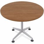Special-T ZIA Series Hospitality Tables Collection - Round Top - Powder Coated X-shaped Base - Mid-Century Modern Style x 36" Table Top Diameter - 29" Height - Hospitality, Office - Assembly Required - Walnut - High Pressure Laminate (HPL) - Cast Aluminum SCTZIAH03MSWA10