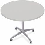 Special-T ZIA Series Hospitality Tables Collection - Round Top - Powder Coated X-shaped Base - Mid-Century Modern Style x 42" Table Top Diameter - 29" Height - Hospitality, Office - Assembly Required - Gray - High Pressure Laminate (HPL) - Cast Aluminum,  SCTZIAH42MSGR6
