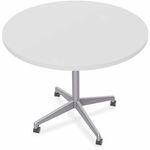 Special-T ZIA Series Hospitality Tables Collection - Round Top - Powder Coated X-shaped Base - Mid-Century Modern Style x 42" Table Top Diameter - 29" Height - Hospitality, Office - Assembly Required - White - High Pressure Laminate (HPL) - Cast Aluminum, SCTZIAH42MSWH6