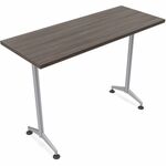 Special-T ZIA Series Training Tables Collection - Rectangle Top - Powder Coated T-shaped Base x 24" Table Top Width x 48" Table Top Depth - 42" Height - Training - Assembly Required - Gray Driftwood - High Pressure Laminate (HPL) - Cast Aluminum, Steel Ba SCTZT73BHMSGD8