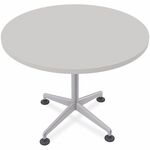 Special-T ZIA Series Hospitality Tables Collection - Round Top - Powder Coated X-shaped Base - Mid-Century Modern Style x 36" Table Top Diameter - 29" Height - Hospitality, Office - Assembly Required - Gray - High Pressure Laminate (HPL) - Cast Aluminum,  SCTZIAH03MSGR10