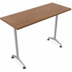 Special-T ZIA Series Training Tables Collection - Rectangle Top - Powder Coated T-shaped Base x 24" Table Top Width x 48" Table Top Depth - 42" Height - Training - Assembly Required - Walnut - High Pressure Laminate (HPL) - Cast Aluminum, Steel Base Mater SCTZT73BHMSWA8