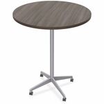 Special-T ZIA Series Hospitality Tables Collection - Round Top - Powder Coated X-shaped Base - Mid-Century Modern Style x 36" Table Top Diameter - 42" Height - Hospitality, Office - Assembly Required - Gray Driftwood - High Pressure Laminate (HPL) - Cast  SCTZIAH51MSGD6