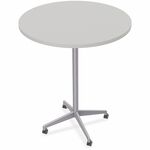 Special-T ZIA Series Hospitality Tables Collection - Round Top - Powder Coated X-shaped Base - Mid-Century Modern Style x 42" Table Top Diameter - 42" Height - Hospitality, Office - Assembly Required - Gray - High Pressure Laminate (HPL) - Cast Aluminum,  SCTZIAH54MSGR6