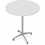 Special-T ZIA Series Hospitality Tables Collection - Round Top - Powder Coated X-shaped Base - Mid-Century Modern Style x 36" Table Top Diameter - 42" Height - Hospitality, Office - Assembly Required - White - High Pressure Laminate (HPL) - Cast Aluminum, SCTZIAH51MSWH6