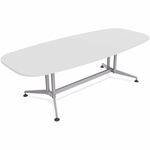 Special-T ZIA Series Conference Tables Collection - Elipse Top - Powder Coated Double Column Base x 84" Table Top Width x 48" Table Top Depth - 29" Height - Conference Room, Meeting - Assembly Required - White - High Pressure Laminate (HPL) - Cast Aluminu SCTZCON53MSDW2