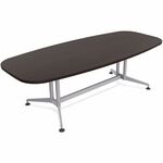 Special-T ZIA Series Conference Tables Collection - Elipse Top - Powder Coated Double Column Base x 84" Table Top Width x 48" Table Top Depth - 29" Height - Conference Room, Meeting - Assembly Required - Ebony Recon - High Pressure Laminate (HPL) - Cast A SCTZCON53MSER2