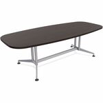 Special-T ZIA Series Conference Tables Collection - Elipse Top - Powder Coated Double Column Base x 96" Table Top Width x 48" Table Top Depth - 29" Height - Conference Room, Meeting - Assembly Required - Ebony Recon - High Pressure Laminate (HPL) - Cast A SCTZCON56MSER2