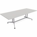 Special-T ZIA Series Conference Tables Collection - Rectangle Top - Powder Coated Double Column Base x 84" Table Top Width x 48" Table Top Depth - 29" Height - Conference Room, Meeting - Assembly Required - Gray - High Pressure Laminate (HPL) - Cast Alumi SCTZCON52MSGR2