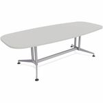 Special-T ZIA Series Conference Tables Collection - Elipse Top - Powder Coated Double Column Base x 96" Table Top Width x 48" Table Top Depth - 29" Height - Conference Room, Meeting - Assembly Required - Gray - High Pressure Laminate (HPL) - Cast Aluminum SCTZCON56MSGR2