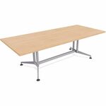 Special-T ZIA Series Conference Tables Collection - Rectangle Top - Powder Coated Double Column Base x 84" Table Top Width x 48" Table Top Depth - 29" Height - Conference Room, Meeting - Assembly Required - Kensington Maple - High Pressure Laminate (HPL)  SCTZCON52MSKM2