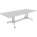 Special-T ZIA Series Conference Tables Collection - Rectangle Top - Powder Coated Double Column Base x 96" Table Top Width x 48" Table Top Depth - 29" Height - Conference Room, Meeting - Assembly Required - Gray - High Pressure Laminate (HPL) - Cast Alumi SCTZCON55MSGR2