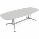 Special-T ZIA Series Conference Tables Collection - Elipse Top - Powder Coated Double Column Base x 84" Table Top Width x 48" Table Top Depth - 29" Height - Conference Room, Meeting - Assembly Required - Gray - High Pressure Laminate (HPL) - Cast Aluminum SCTZCON53MSGR2