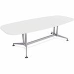 Special-T ZIA Series Conference Tables Collection - Elipse Top - Powder Coated Double Column Base x 96" Table Top Width x 48" Table Top Depth - 29" Height - Conference Room, Meeting - Assembly Required - White - High Pressure Laminate (HPL) - Cast Aluminu SCTZCON56MSDW2
